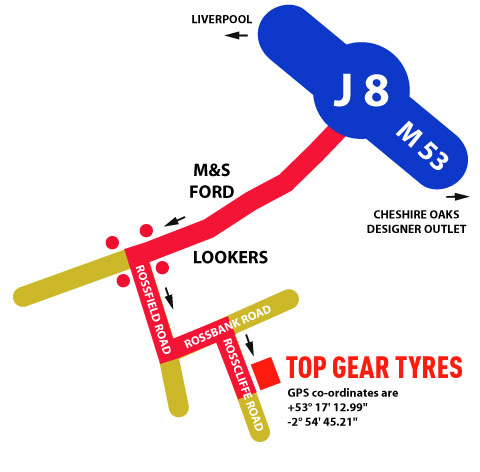 North Wales Part Worn Tyres - Map